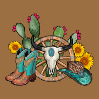 Wheel Bull Skull Western Cowboy Vintage Tee | Teevron