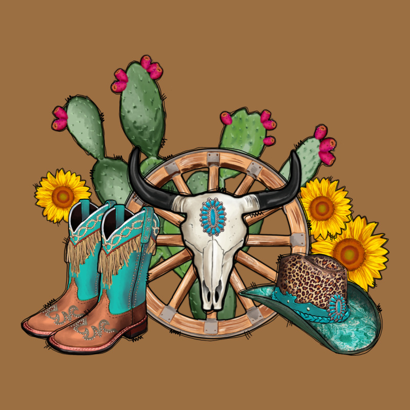 Wheel Bull Skull Western Cowboy Vintage Tee by AdoDesignShop | Teevron