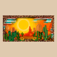 Western  Sunset Cactus Leopard Serape   License Plate Template Heavyweight Sweatshirt | Teevron