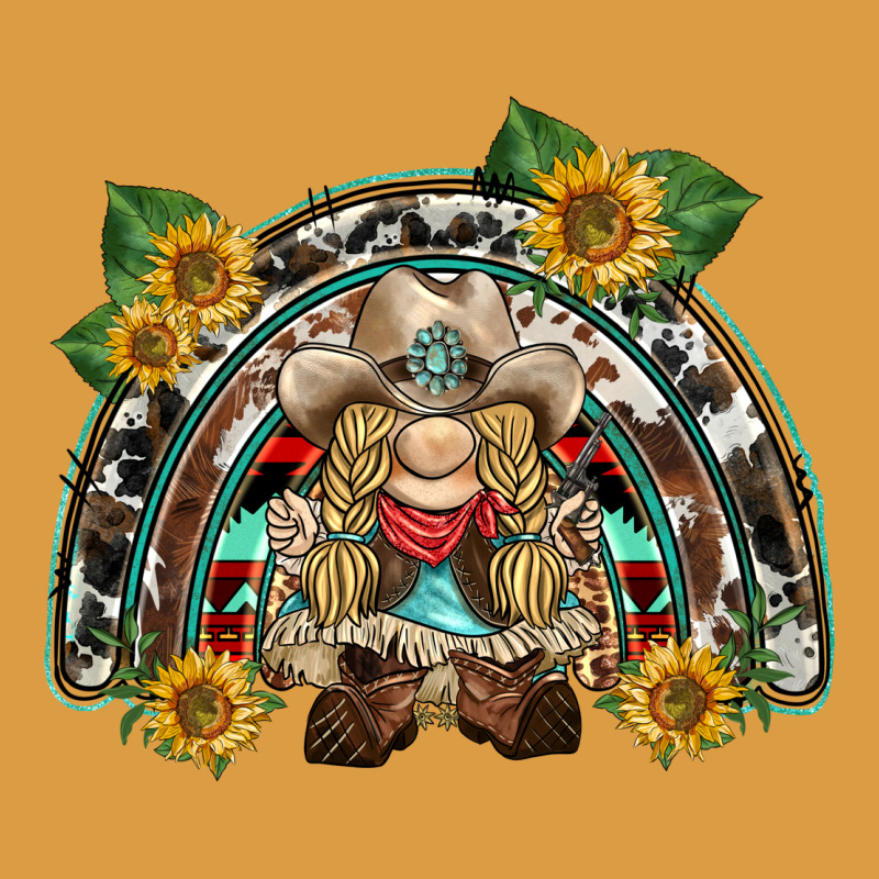 Western Gnome Sunflowers Rainbow Urban Heavy Tee by BarkalooDesign | Teevron