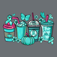 Ovarian Cancer Coffee Cups Teal Ribbon Premium Hoodie | Teevron