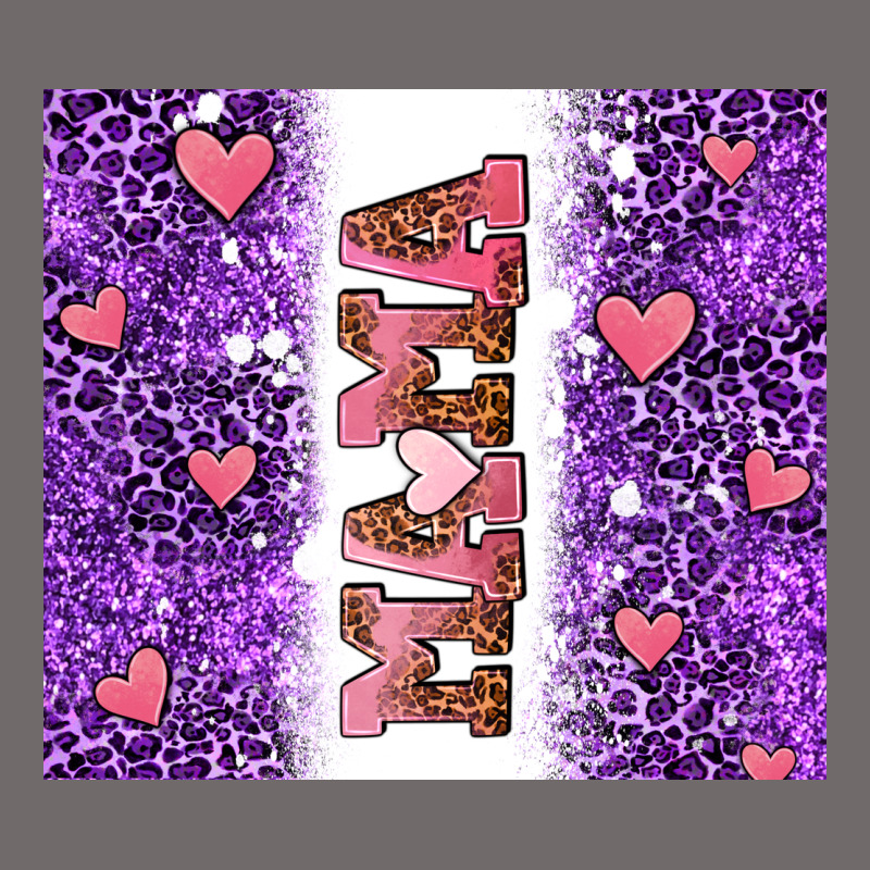 Purple Leopard Pink Mama Hearts Urban Heavy Tee by AdoDesignShop | Teevron
