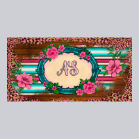 Preview Western Pink Flovers Leopard Serape   License Plate Template Heavyweight Sweatshirt | Teevron