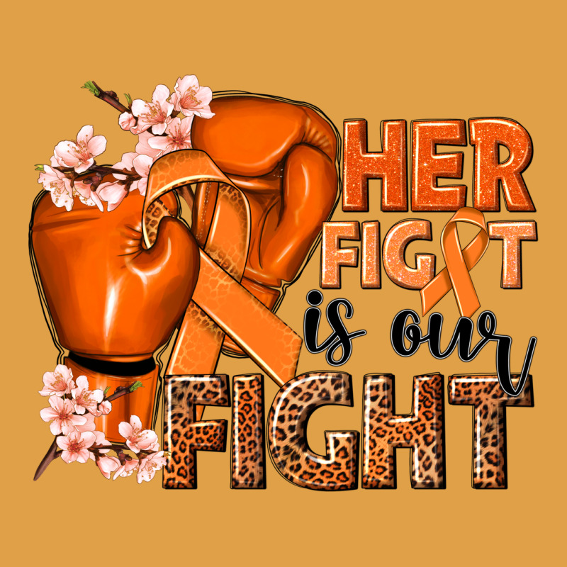 Her Fight Is Our Fight Kidney Cancer Orange Ribbon Premium Hoodie by NancyCooperArtShop | Teevron
