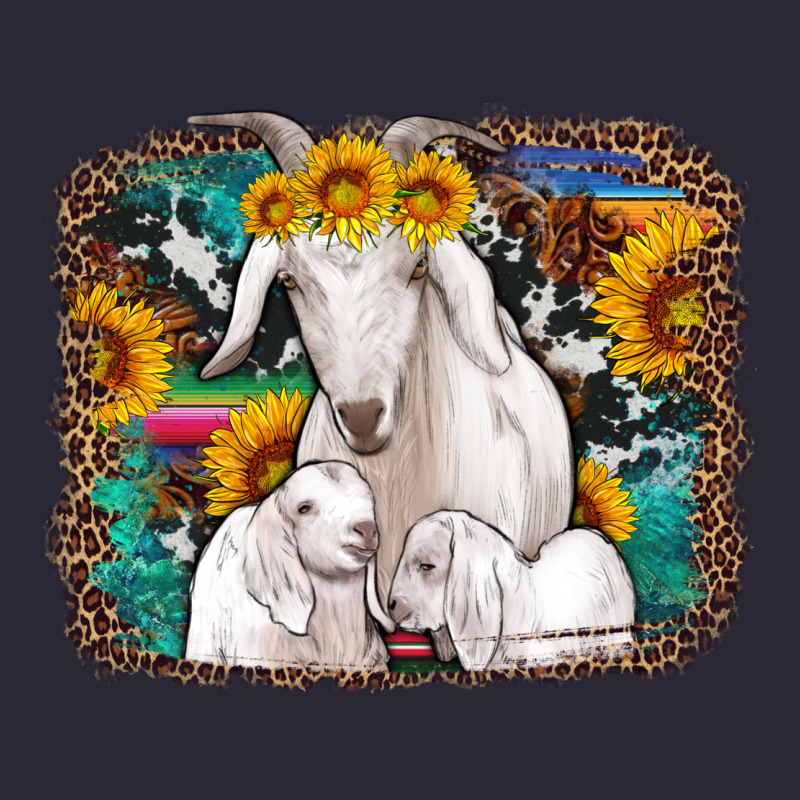 Goat Family With Sunflowers Western Serape Turquoise Background Vintage Tee by Artiststas | Teevron