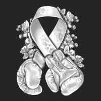Lung Cancer White Ribbon With Boxing Gloves Premium Hoodie | Teevron