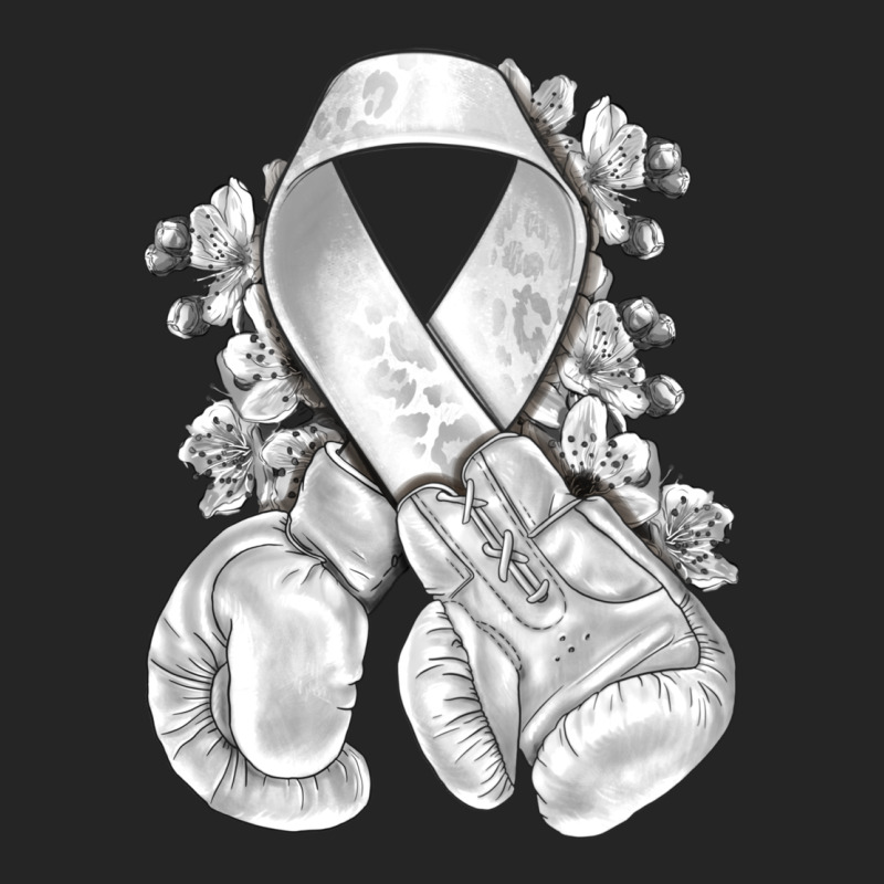 Lung Cancer White Ribbon With Boxing Gloves Premium Hoodie by NancyCooperArtShop | Teevron
