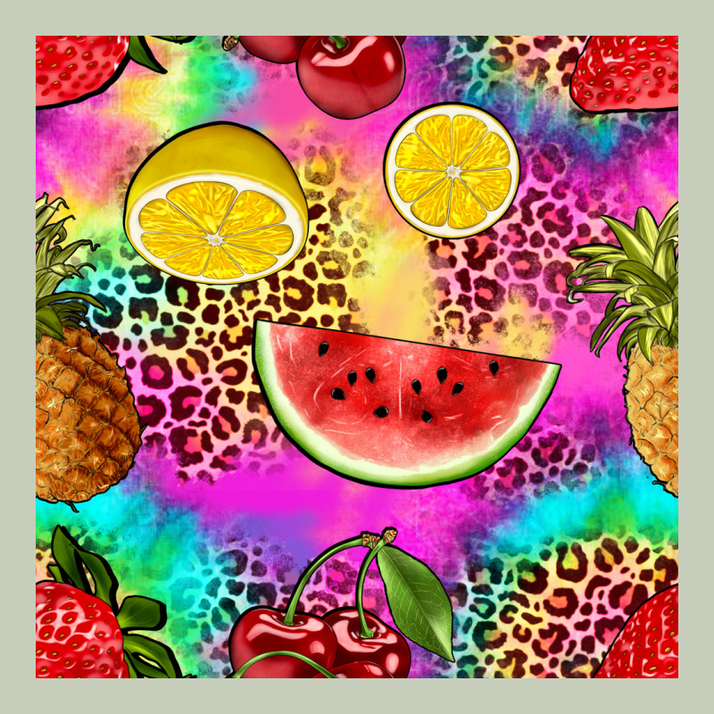 Fruits Leopard Tie Dye Seamless Pattern Ladies Tee by Zillion Design Studio | Teevron