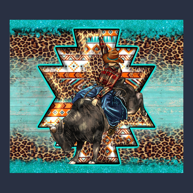 Western Rodeo Bullfighter Aztec Leopard Turquoise Heavyweight Sweatshirt by BarkalooDesign | Teevron