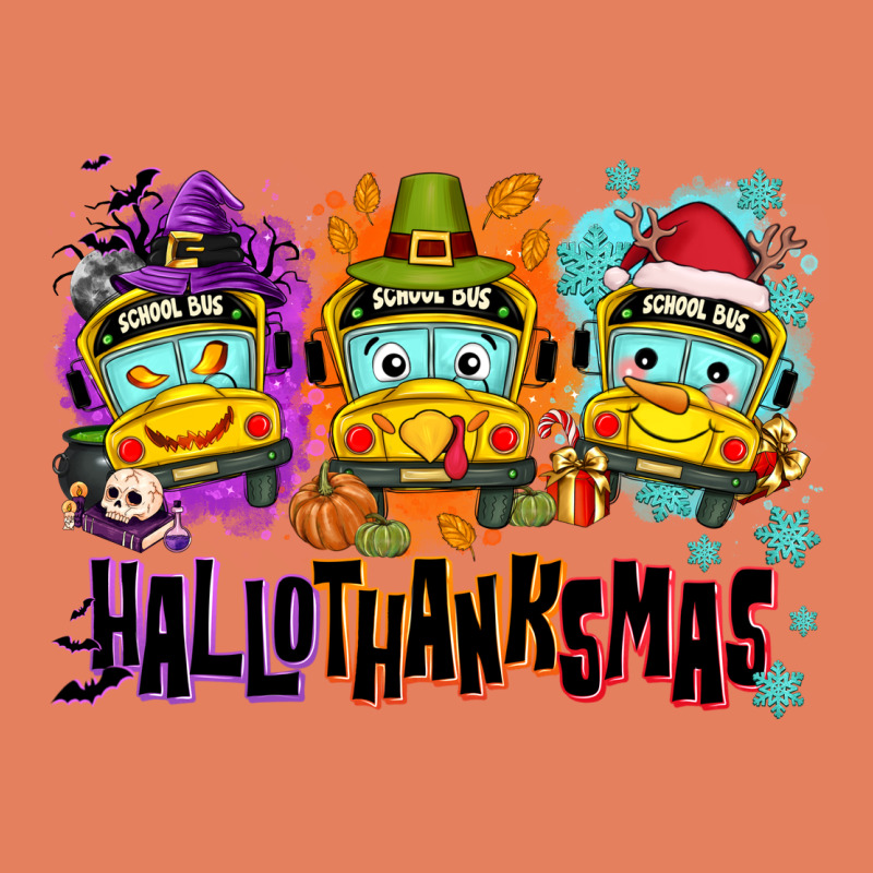 Happy Hallothanksmas School Bus Classic Tee by NancyCooperArtShop | Teevron