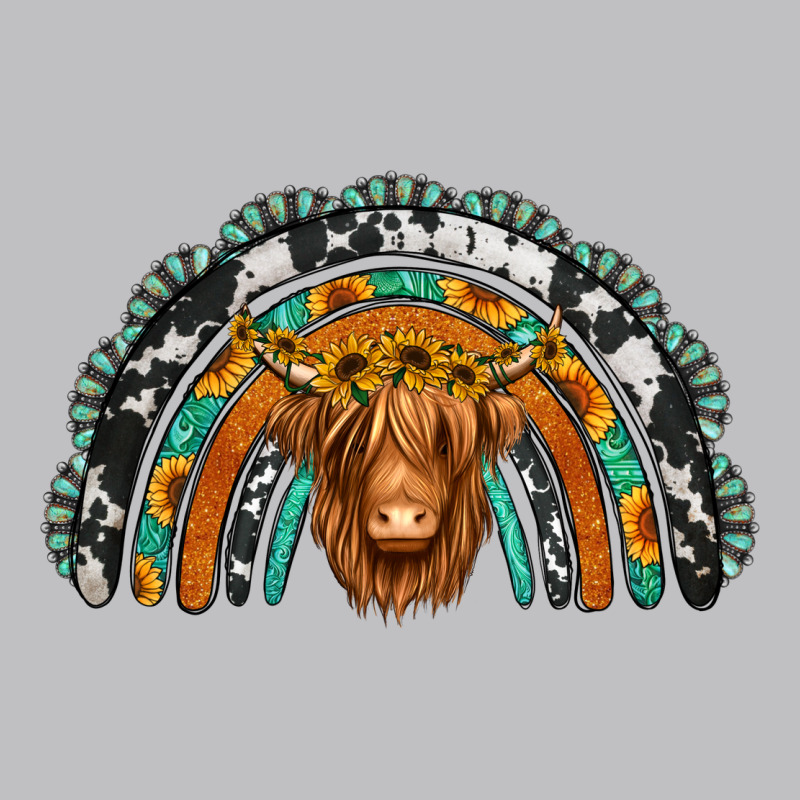 Turquoise Cowhide Sunflower Headband Highland Cow Classic Tee by Jasminsmagicworld | Teevron