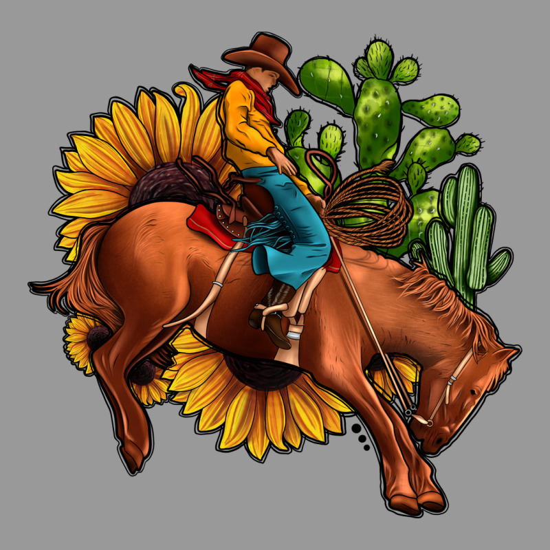 Rodeo Cowboy Sunflower Cactus Vintage Hoodie by JahusDesignShop | Teevron