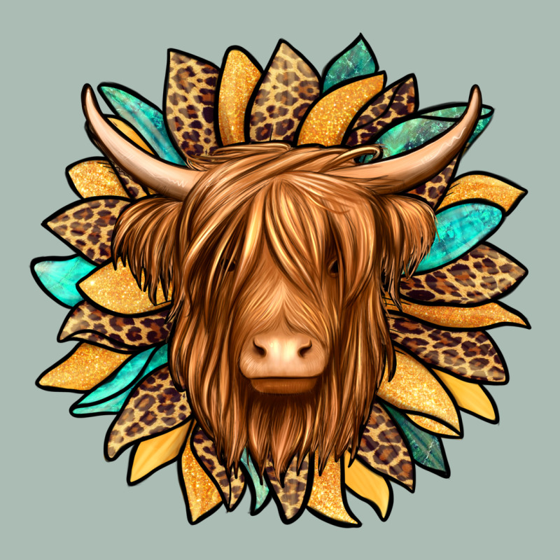 Highland Cow Turquoise Sunflower Classic Tee by Jasminsmagicworld | Teevron