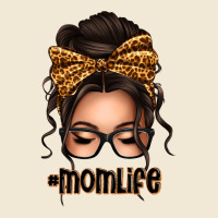 Caucasian Leopard Messy Bun Mom Life Premium Tee | Teevron