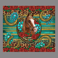 Western Horse Horseshoe Roses Gemstones Glitter Wooden Vintage Tee | Teevron