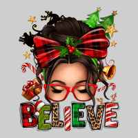 Christmas Believe Afro Messy Bun Premium Tee | Teevron