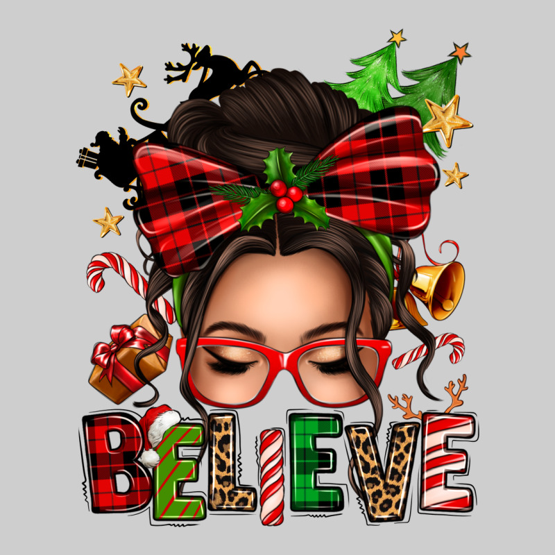 Christmas Believe Afro Messy Bun Premium Tee by texasbilliewilder | Teevron