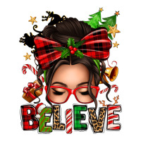 christmas believe afro messy bun | Teevron