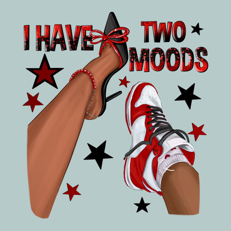 I Have Two Moods Black And Red Sneakers Afro Girl Heavy Core Tee by texasbilliewilder | Teevron