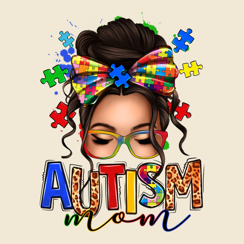 Autism Mom Afro Messy Bun Premium Tee by texasbilliewilder | Teevron