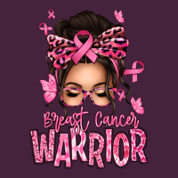 Brest Cancer Warrior Afro Messy Bun Premium Tee | Teevron