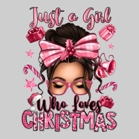 Just A Girl Who Loves Pink Christmas Messy Bun Premium Tee | Teevron