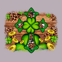 Western Shamrock Cross Leopard Background Vintage Tee | Teevron