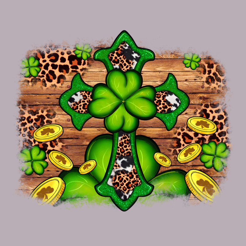 Western Shamrock Cross Leopard Background Vintage Tee by Artiststas | Teevron