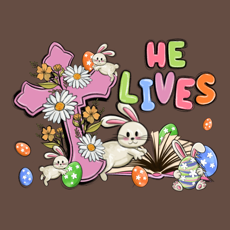He Lives With Bunnys And Eggs Long Sleeve Tee by MaliasSmallBusiness | Teevron