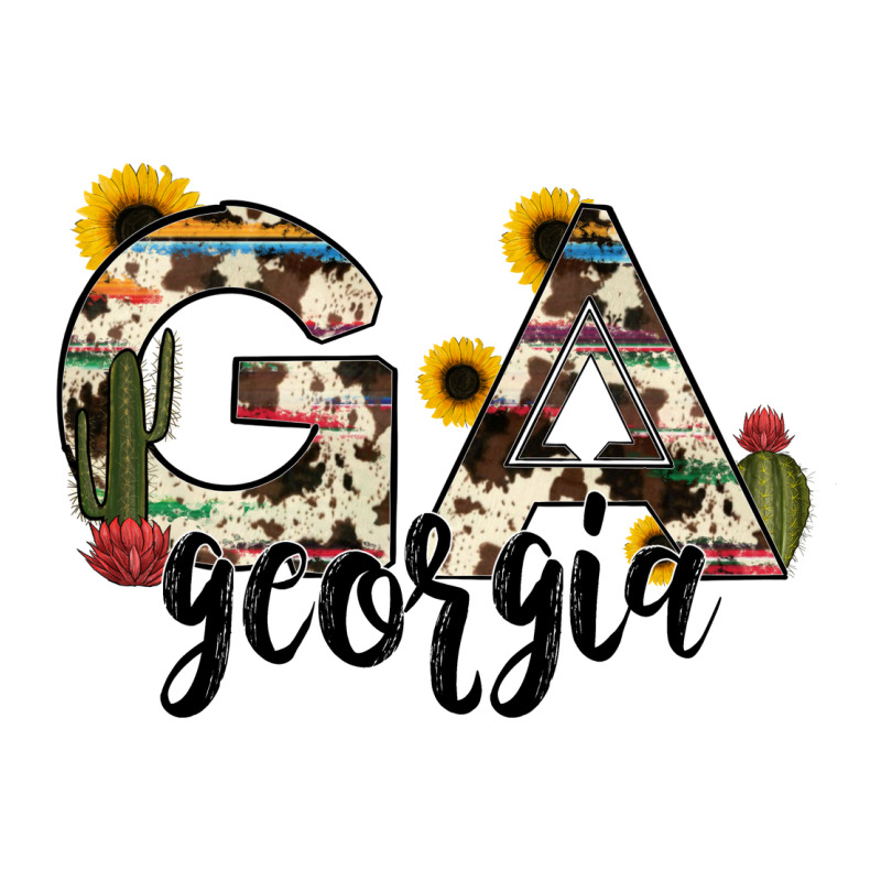 Georgia State Cowhide Serape Cactus Premium Tee by RanaPortraitStore | Teevron