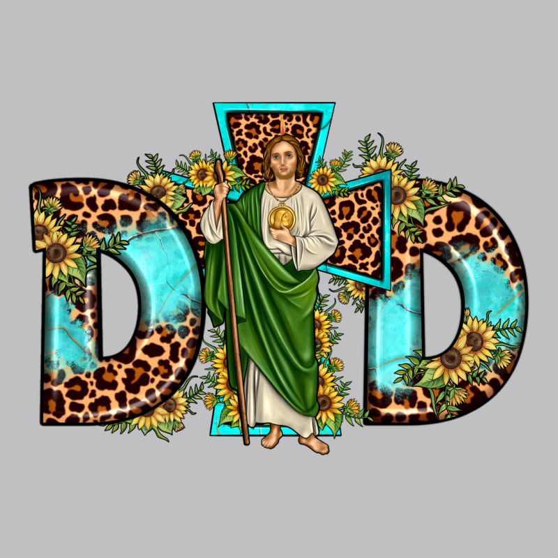 Dad San Judas Sunflower Leopard Turquoise Long Sleeve Tee by JahusDesignShop | Teevron