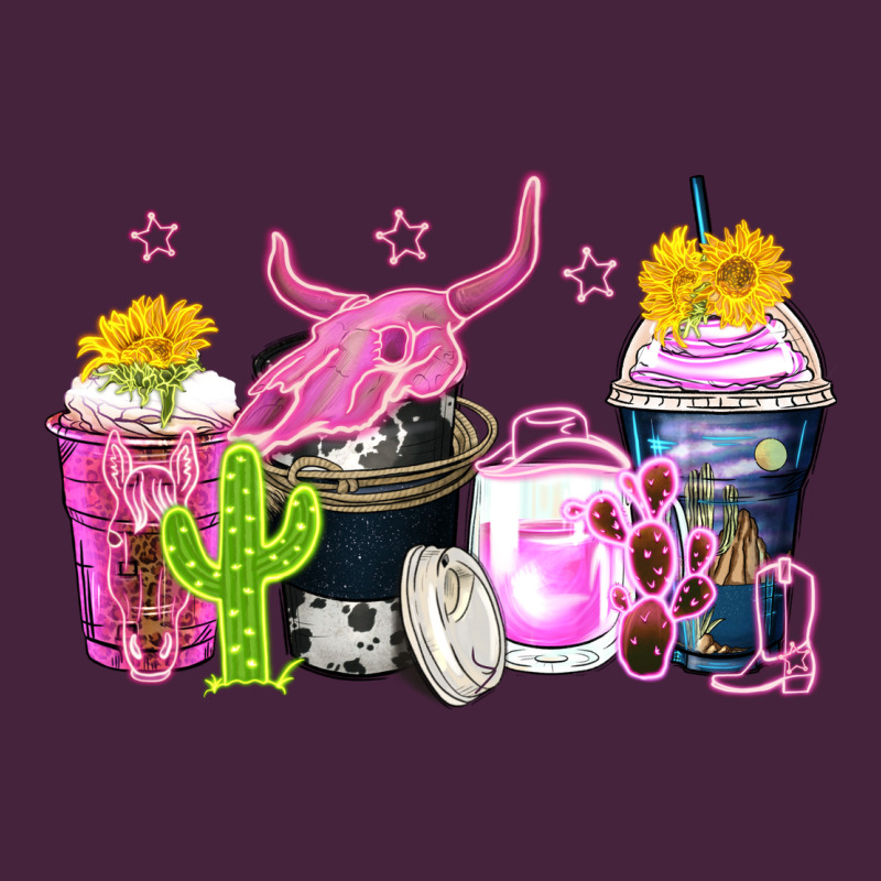 Neon Western Coffee Cups Premium Tee by Zillion Design Studio | Teevron