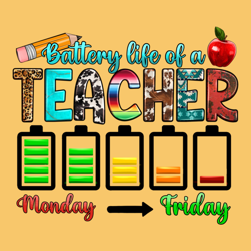 Battery Life Of A Teacher Monday Friday Vintage Hoodie by RanaPortraitStore | Teevron