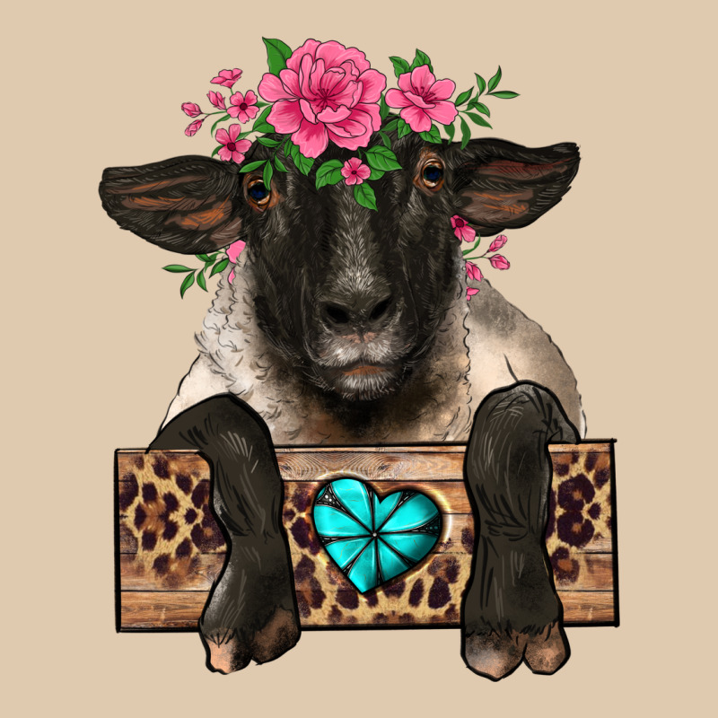 Suffolk Ewe Peeking With Floral Headdress Heavyweight Sweatshirt by BarkalooDesign | Teevron