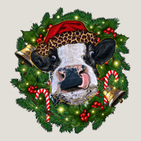 Heifer Cow With Christmas Wreath Heavy Core Tee | Teevron