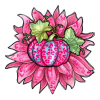 Sunflower Pumpkin Breast Cancer Ladies Tee | Teevron