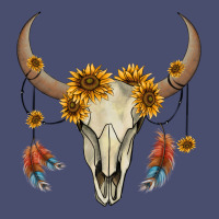 Bull Skull Sunflowers And Feathers Vintage Tee | Teevron