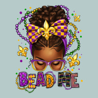 Bead Me Mardi Gras Afro Messy Bun Heavy Core Tee | Teevron