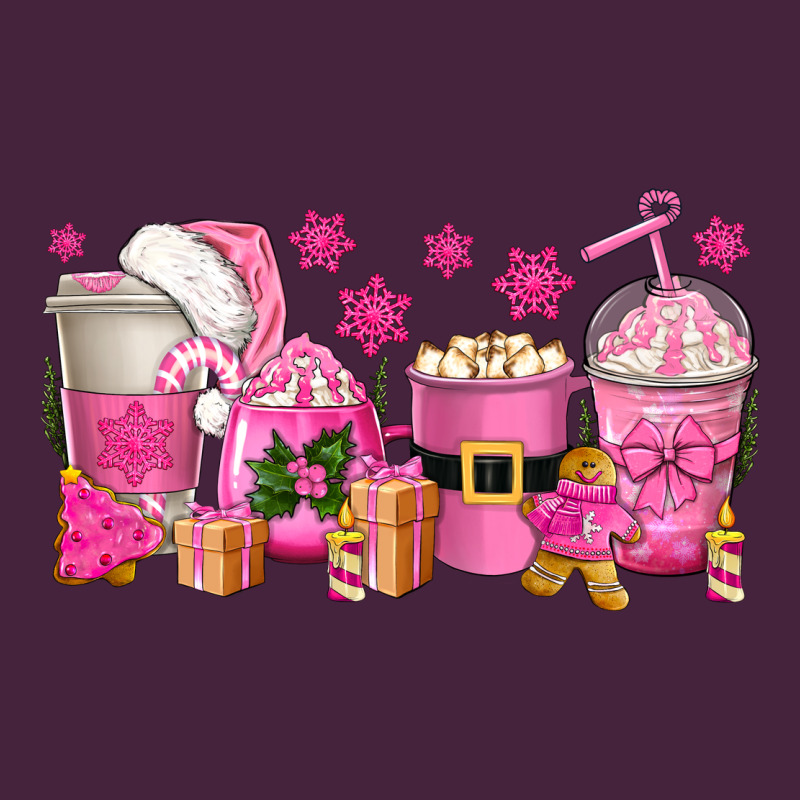 Pink Christmas Coffee Cups Premium Tee by texasbilliewilder | Teevron