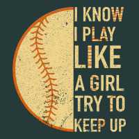 I Know I Play Like A Girl Try To Keep Up Softball Premium Sweatshirt | Teevron