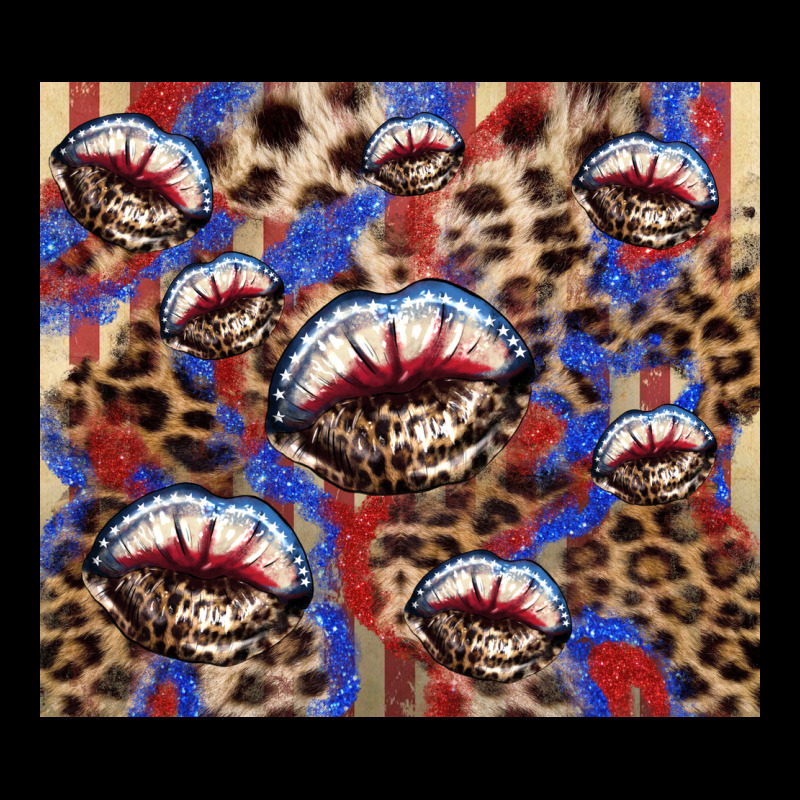 American Flag Lips Leopard Heavyweight Sweatshirt by NancyCooperArtShop | Teevron