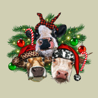 Christmas Cows With Tree Heavy Core Tee | Teevron