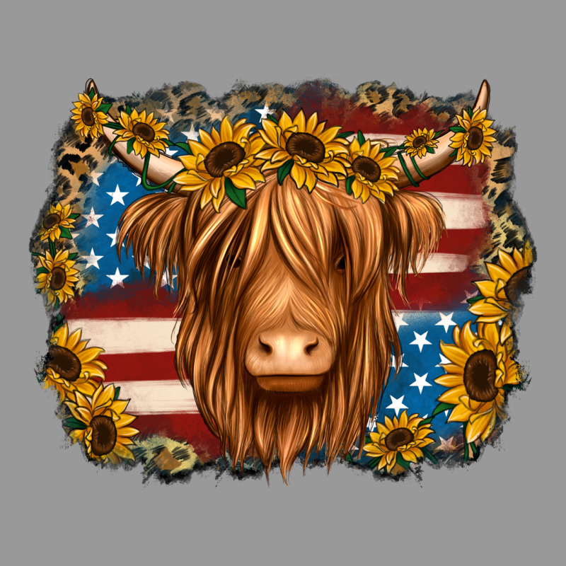 4th Of July Shaggy Cow Vintage Hoodie by Jasminsmagicworld | Teevron
