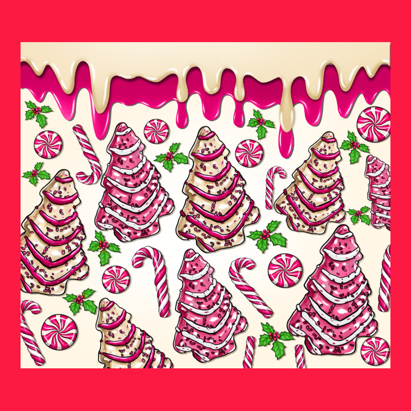 Pink Christmas Tree Cakes Zipper Hoodie by MaliasSmallBusiness | Teevron