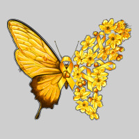 Flowers And Childhood Cancer Ribbon Butterfly Premium Tee | Teevron