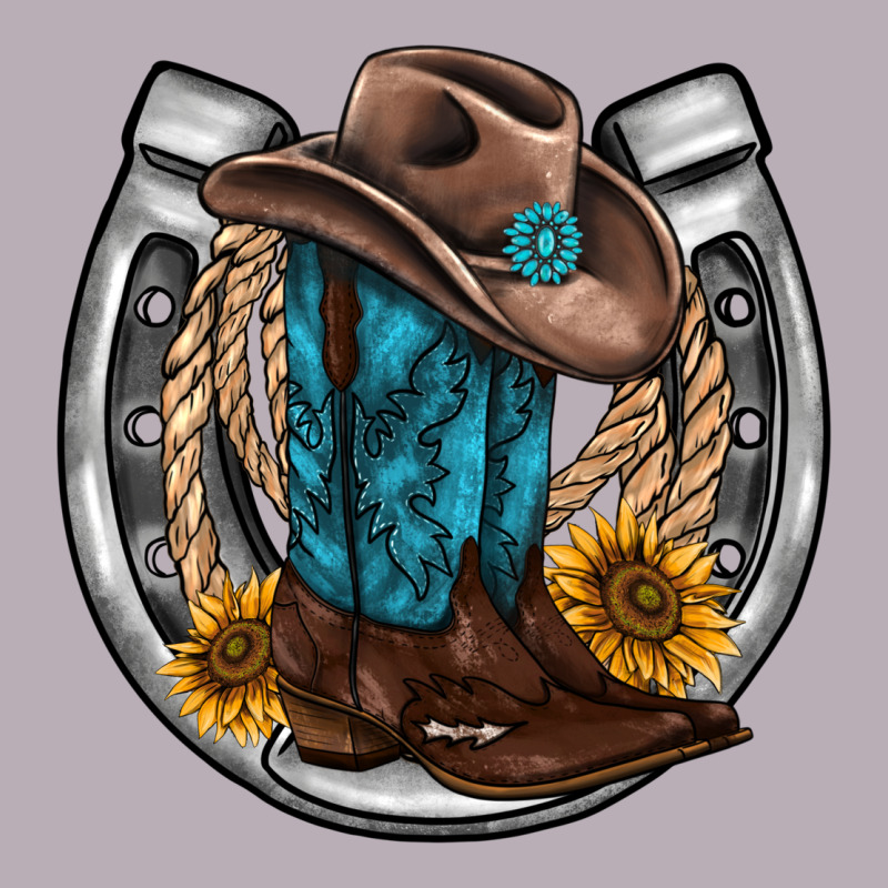Western Horseshoe Boots Hat Rope Sunflower Vintage Tee by AdoDesignShop | Teevron