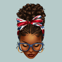 Union Jack Flag Afro Messy Bun Heavy Core Tee | Teevron
