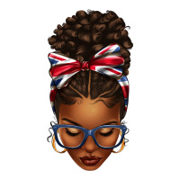 union jack flag afro messy bun | Teevron