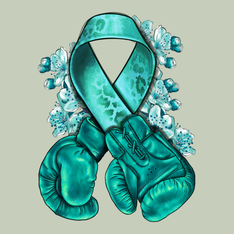 Teal Ribbon With Boxing Gloves Classic Tee by NancyCooperArtShop | Teevron