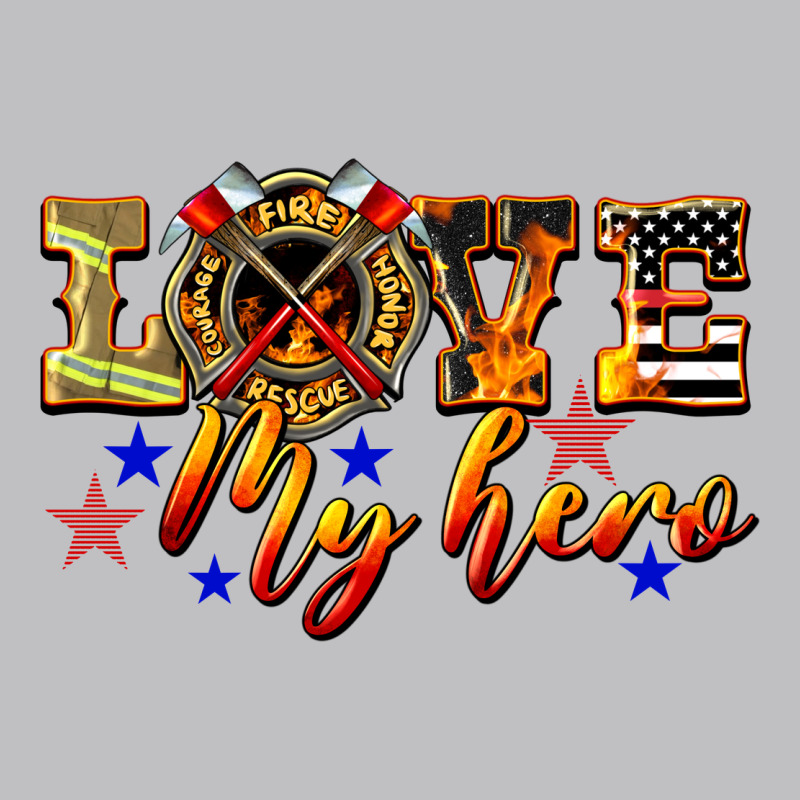 Love My Hero Firefighter Classic Tee by LillyAllenDesigns | Teevron